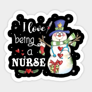 I Love Being A Nurse Christmas Sticker